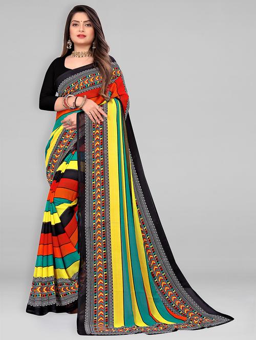 women printed casual wear saree - 21434811 - Very Small Image - 1