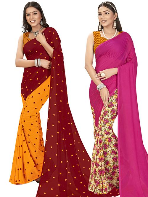 women pack of 2 casual wear sarees - 21434949 - Very Small Image - 1