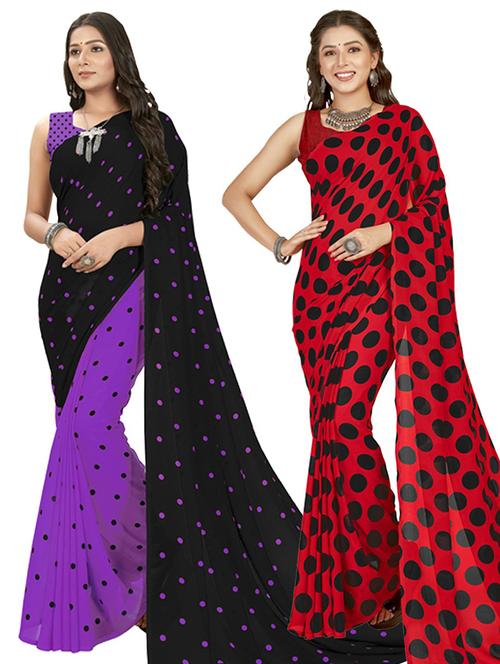 pack of 2 casual wear combo sarees - 21435109 - Very Small Image - 1