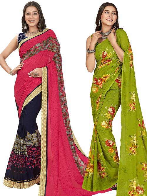pack of 2 casual wear sarees - 21435122 - Very Small Image - 1