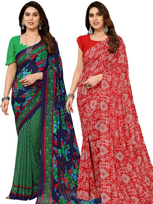 pack of 2 casual wear sarees - 21441637 - Very Small Image - 1