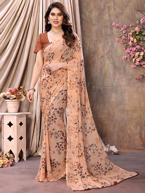 women printed casual wear saree - 21446541 - Very Small Image - 1