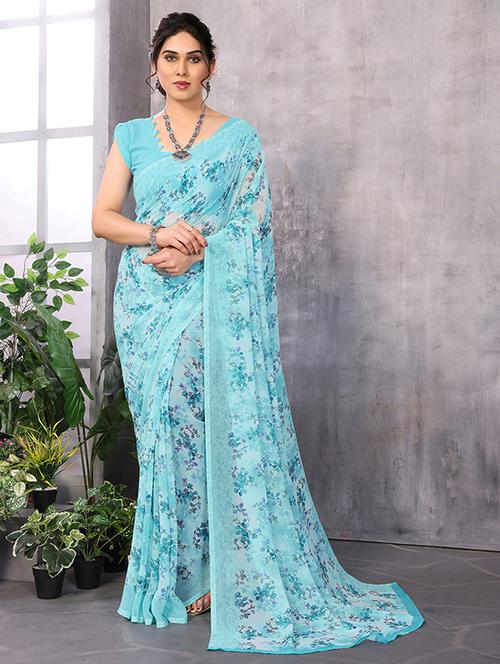 women casual wear georgette saree - 21446553 - Very Small Image - 1