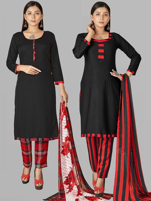 pack of 2 printed unstitched suit set - 21447203 - Very Small Image - 1