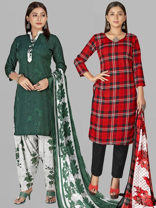 pack of 2 printed unstitched suit set - 21447982 - Very Small Image - 1