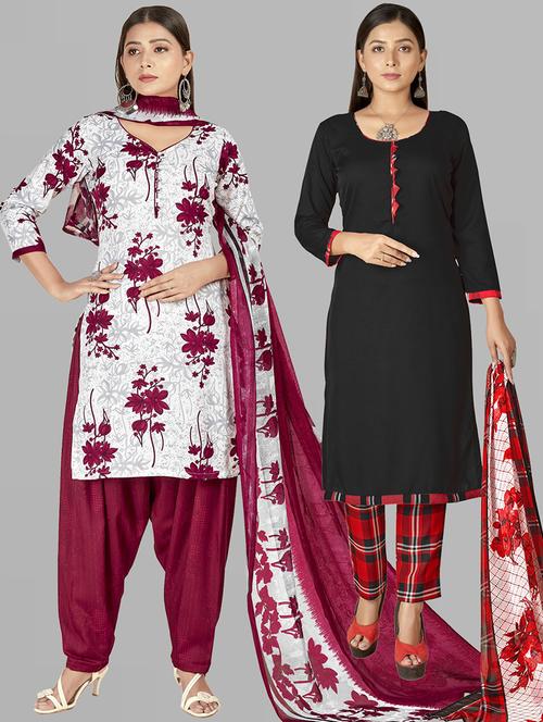pack of 2 printed unstitched suit set - 21449693 - Very Small Image - 1