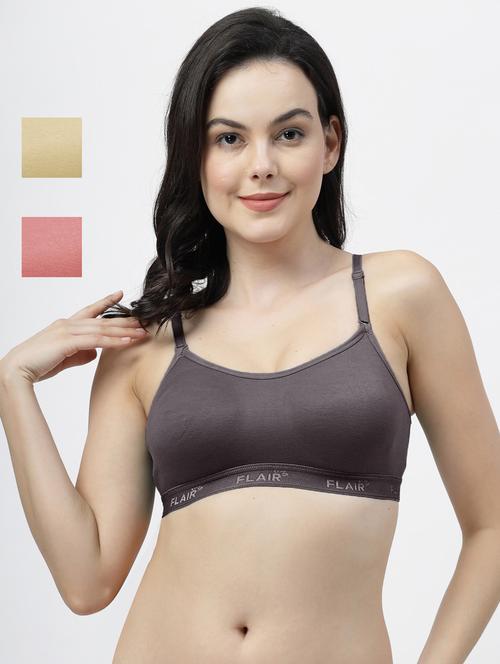 pack of 3 solid sports bra - 21449939 - Very Small Image - 1