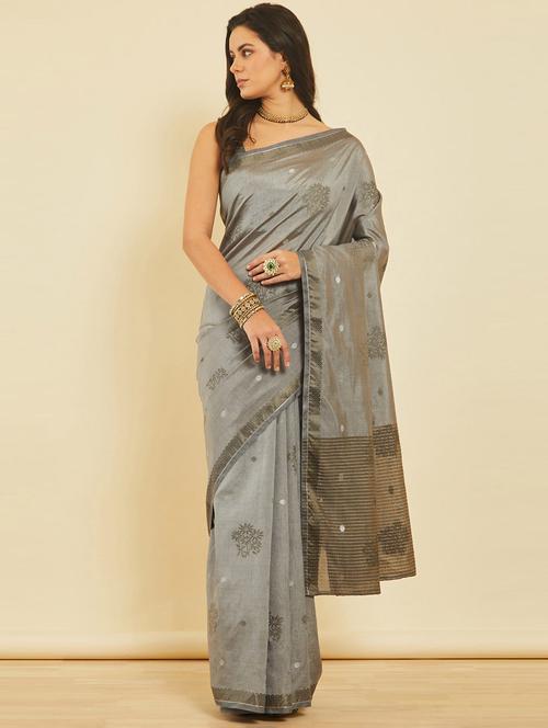 women self design handloom saree with blouse - 21450219 - Very Small Image - 1