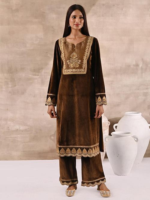 women embroidered kurta palazzo set - 21451721 - Very Small Image - 1