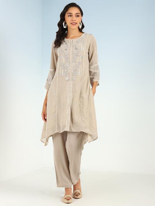 grey kurta pant set - 21451764 - Very Small Image - 1