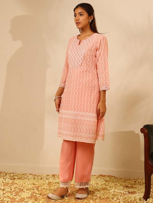 women embroidered kurta pant set - 21451798 - Very Small Image - 1
