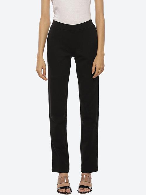women solid flat front trouser - 21451940 - Very Small Image - 1