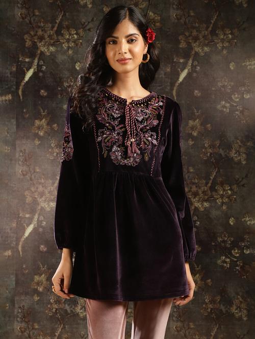 women embroidered a-line tunic - 21452068 - Very Small Image - 1