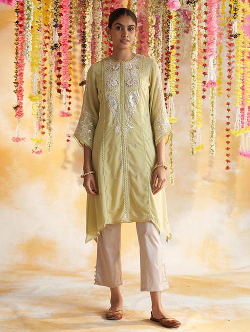 women green cotton asymmetric kurta - 21452169 - Very Small Image - 1