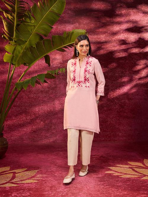 women three quarter sleeve straight kurta - 21452208 - Very Small Image - 1