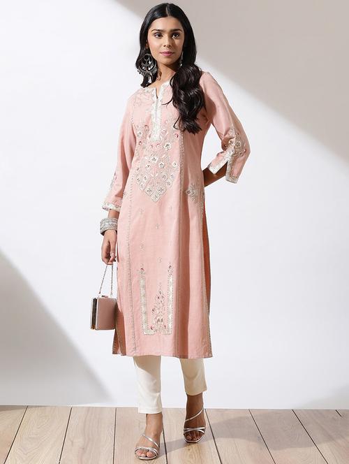 women three quarter sleeve straight kurta - 21452242 - Very Small Image - 1