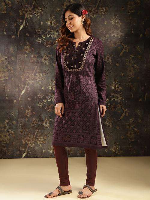 women brown viscose straight kurta - 21452288 - Very Small Image - 1