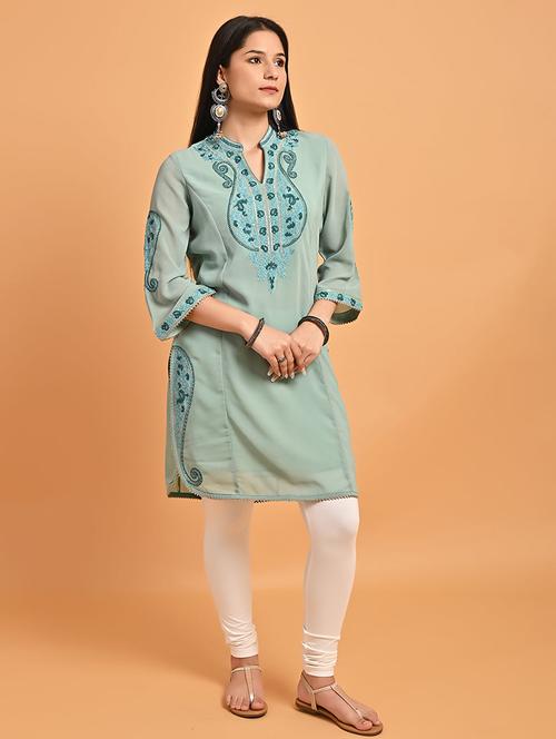 women three quarter sleeve straight kurti - 21452303 - Very Small Image - 1