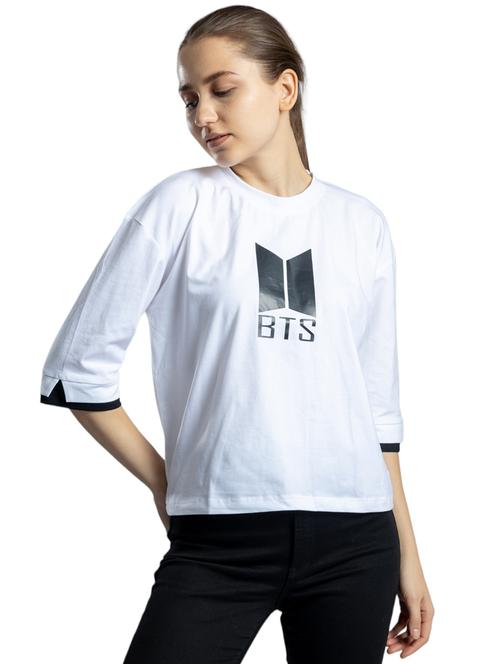 women printed drop shoulder boxy top - 21452540 - Very Small Image - 1
