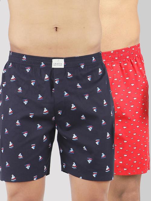 men's printed mid rise boxers combo - 21452962 - Very Small Image - 1