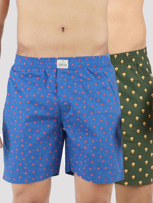 men's printed mid rise boxers combo - 21452963 - Very Small Image - 1