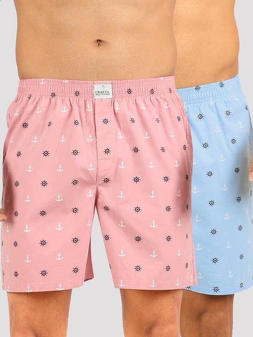 men's printed mid rise boxers combo - 21452975 - Very Small Image - 1