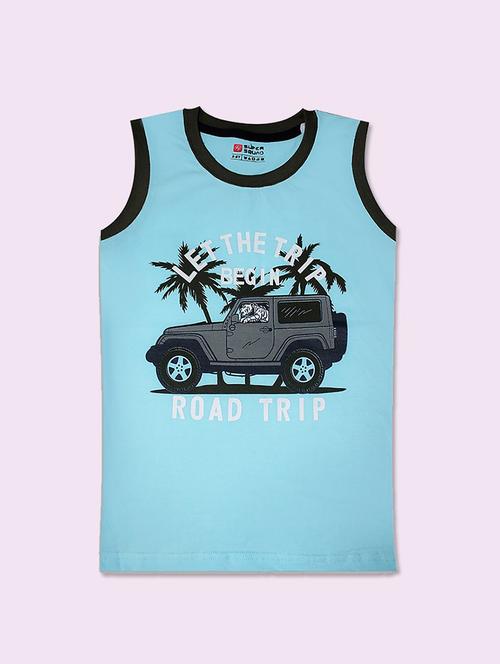 boys round neck printed sleeveless t-shirt - 21453495 - Very Small Image - 1