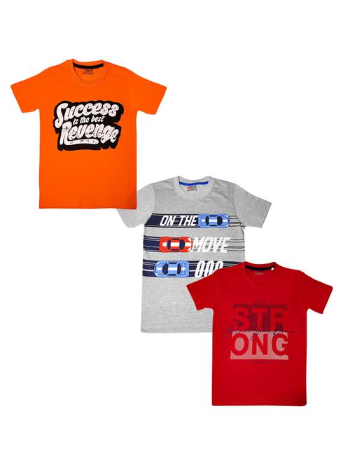 boys round neck printed t-shirts combo - 21453524 - Very Small Image - 1