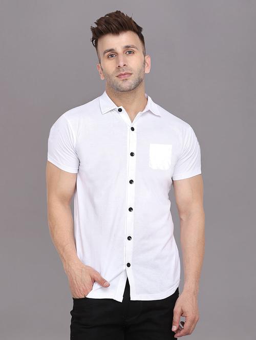 men solid short sleeved casual shirt - 21454184 - Very Small Image - 1