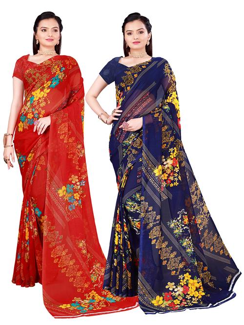 women pack of 2 casual wear combo sarees - 21455714 - Very Small Image - 1