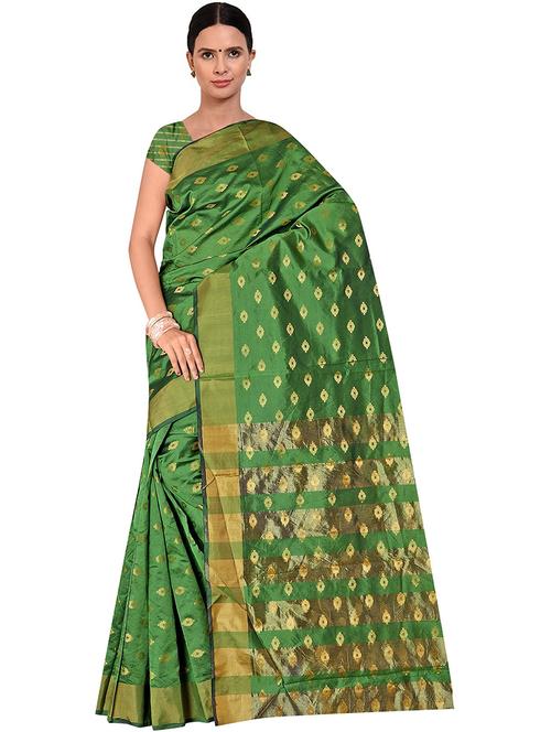 green self design banarasi saree - 21455737 - Very Small Image - 1