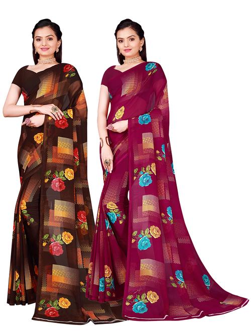 pack of 2 casual wear combo sarees - 21455792 - Very Small Image - 1