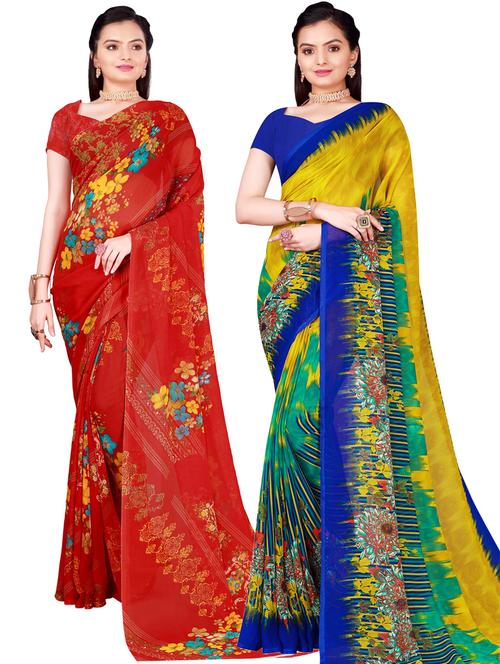 pack of 2 casual wear combo sarees - 21455808 - Very Small Image - 1