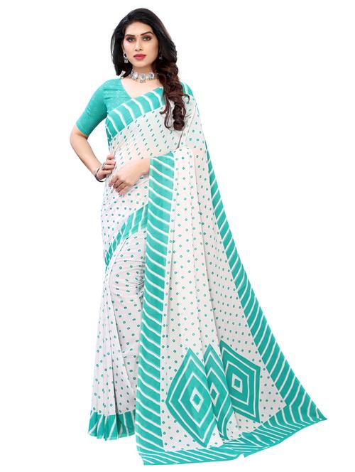 women white printed saree - 21455989 - Very Small Image - 1