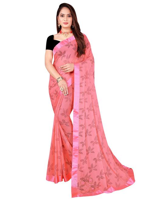 women pink printed saree - 21456072 - Very Small Image - 1