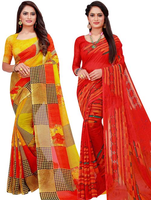 women pack of 2 casual wear combo sarees - 21456097 - Very Small Image - 1