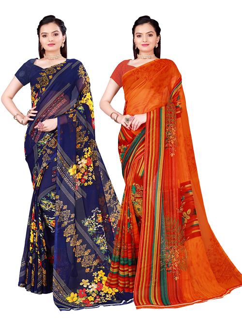 women pack of 2 casual wear combo sarees - 21456314 - Very Small Image - 1