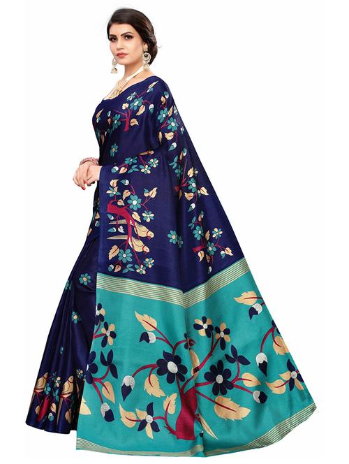 navy blue printed saree - 21456432 - Very Small Image - 1