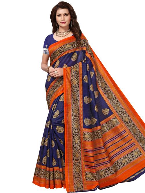 contrast border printed saree - 21456486 - Very Small Image - 1
