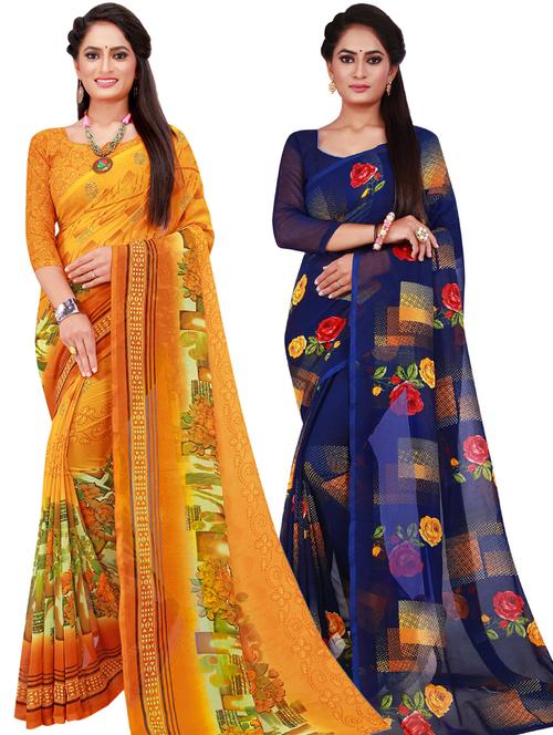 women pack of 2 casual wear combo sarees - 21456618 - Very Small Image - 1