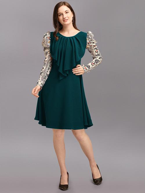 women knee length printed fit & flare dress - 21457126 - Very Small Image - 1