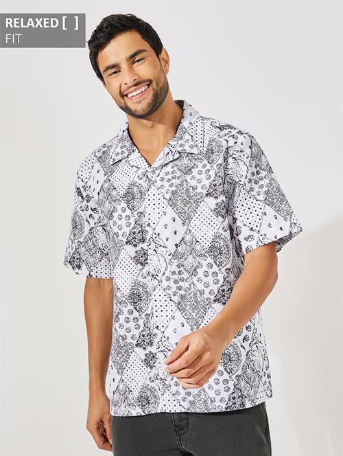 men printed short sleeve casual shirt - 21457262 - Very Small Image - 1
