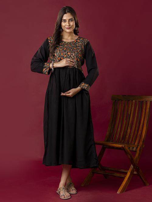 women three quarter sleeve printed maternity wear - 21458153 - Very Small Image - 1