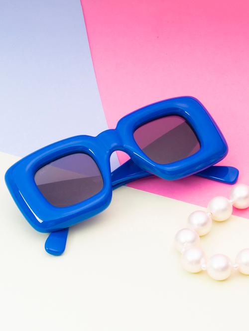 ted smith grey square sunglasses for men & women | full rim & acetate frame | small face ( 40-22-143 ) - 21458282 - Very Small Image - 1