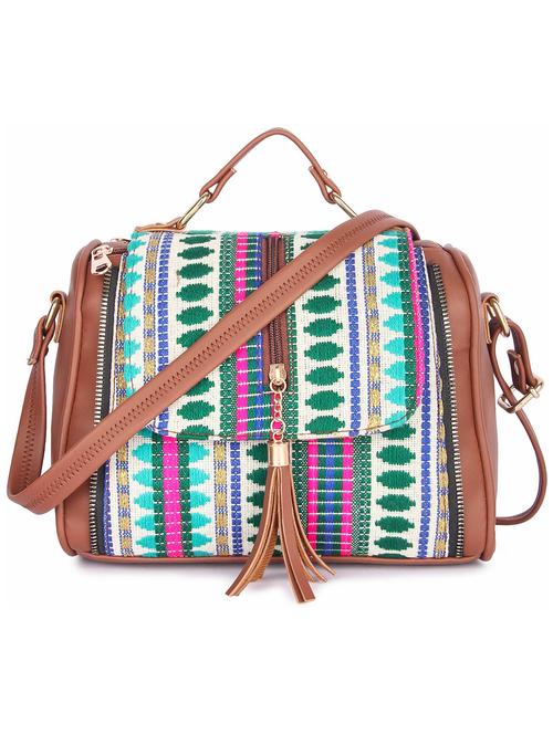 women self design leatherette (pu) sling bag - 21458505 - Very Small Image - 1