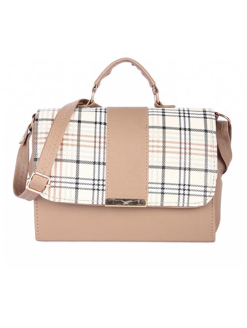 women checkered leatherette (pu) sling bag - 21458517 - Very Small Image - 1