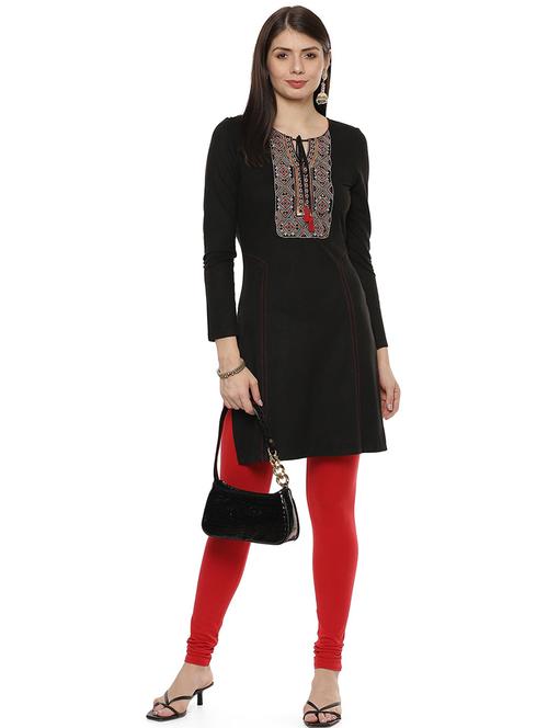 women black cotton blend straight kurti - 21458908 - Very Small Image - 1