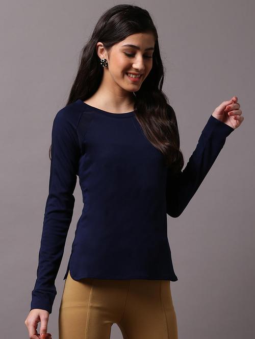 navy blue solid regular top - 21459066 - Very Small Image - 1