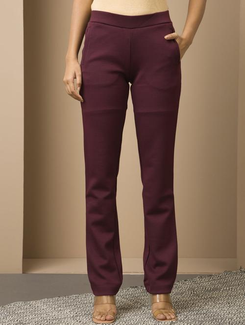 women mid-rise solid flat front trouser - 21459138 - Very Small Image - 1