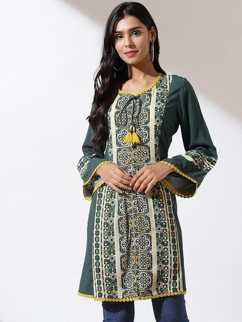 green printed regular tunic - 21459170 - Very Small Image - 1